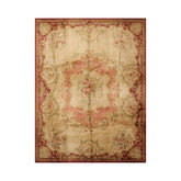9x12 Hand Knotted Savonnerie 100% Wool Asmara Traditional Oriental Area Rug Gold, Rose Color